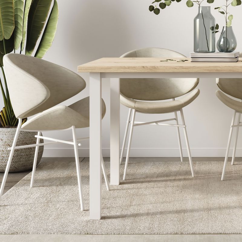 Piètement de table avec pieds carrés et cadre 1150 x 750 mm, Blanc