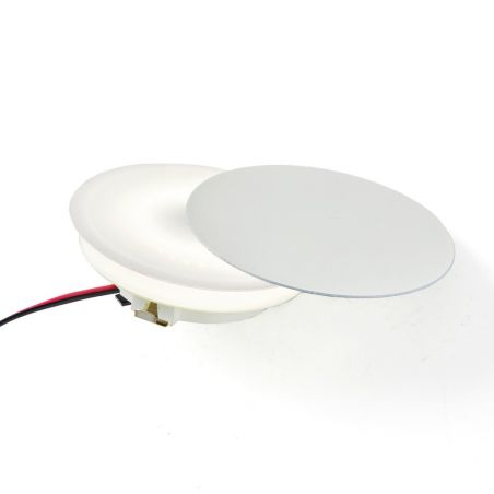 Spot décoratif HALO bibliothèque et meuble LED 2W: disque circulaire lumineux avec panneau plat, câblage rouge et noir, utilisat