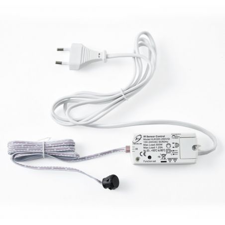 Kit 3 spots HALO MSA France avec interrupteur infra-rouge, câbles et contrôleur IR sur prise secteur - décoration lumineuse 2W