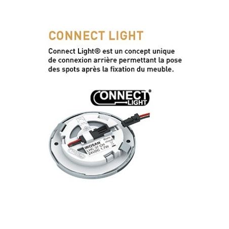 Spot décoratif HALO bibliothèque et meuble LED 2W montrant le module Connect Light prêt à être fixé en éclairement LED sur une é
