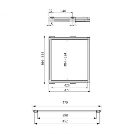 Porte-pantalons extractible 7 tringles pour caisson de 600 mm, Moka Porte-pantalons extractible 7 tringles pour caisson de 600 mm, Moka