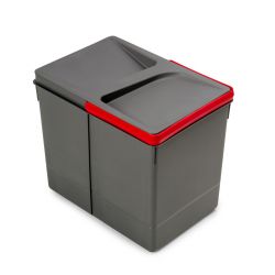 Bac de tri sélectif 15L Recycle pour tiroir de cuisine - Pour meuble de 450mm - Hauteur 266mm - Gris