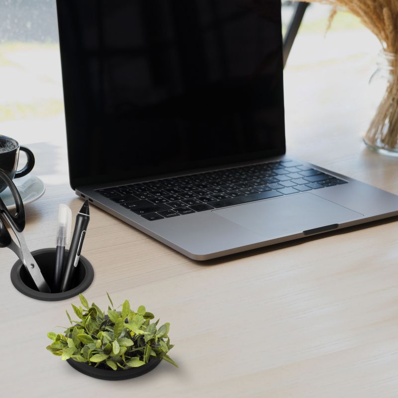 Lot de 5 portes-objets, Pot noir