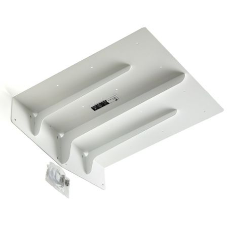 Prolongateur de plan de travail PLAK 450x450mm en blanc, structure à trois oreilles pour rallonger le plan de travail, avec sach