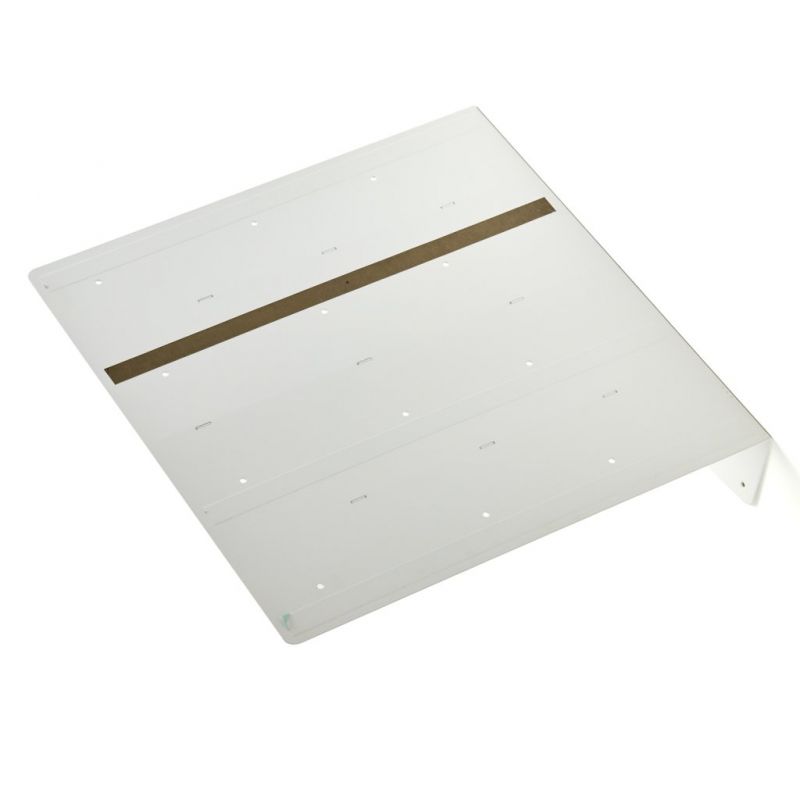 Plaque blanche métallique du Prolongateur de plan de travail PLAK 450x450mm, avec rainure et perforations pour fixation, extensi