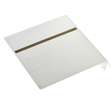 Plaque blanche métallique du Prolongateur de plan de travail PLAK 450x450mm, avec rainure et perforations pour fixation, extensi