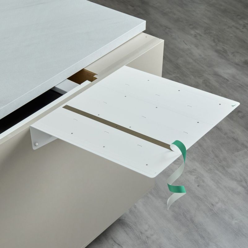 Prolongateur de plan de travail PLAK 450x450mm – Extension coin snack, tablette blanche fixé sous le plan de travail, ruban adhé