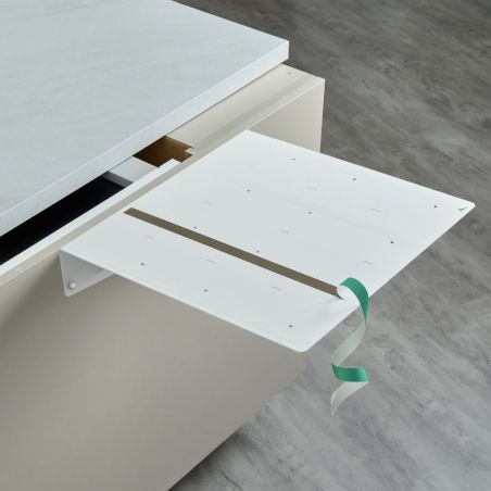 Prolongateur de plan de travail PLAK 450x450mm – Extension coin snack, tablette blanche fixé sous le plan de travail, ruban adhé