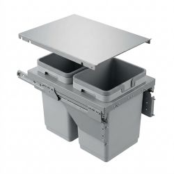 Poubelle coulissante suspendue 60L 2 bacs