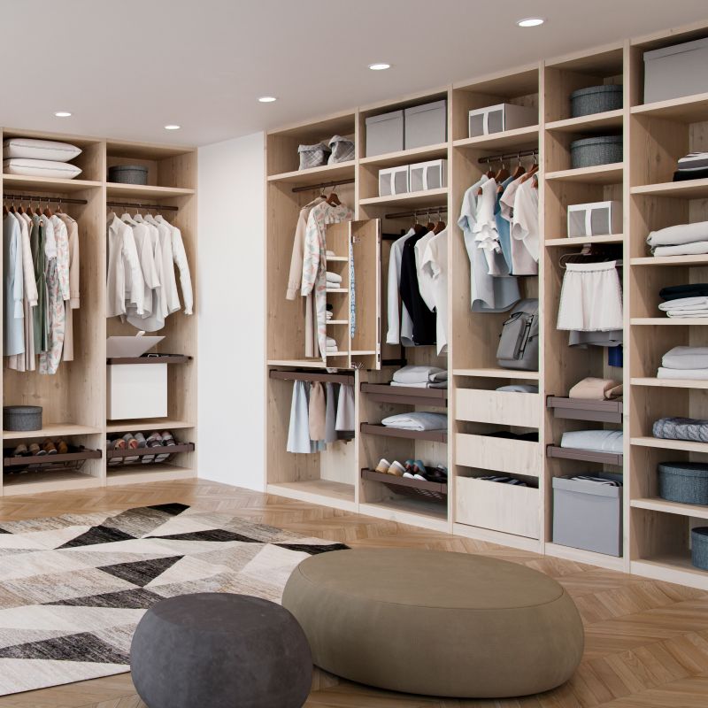 Porte-pantalons extractible 7 tringles pour caisson de 800 mm, Moka