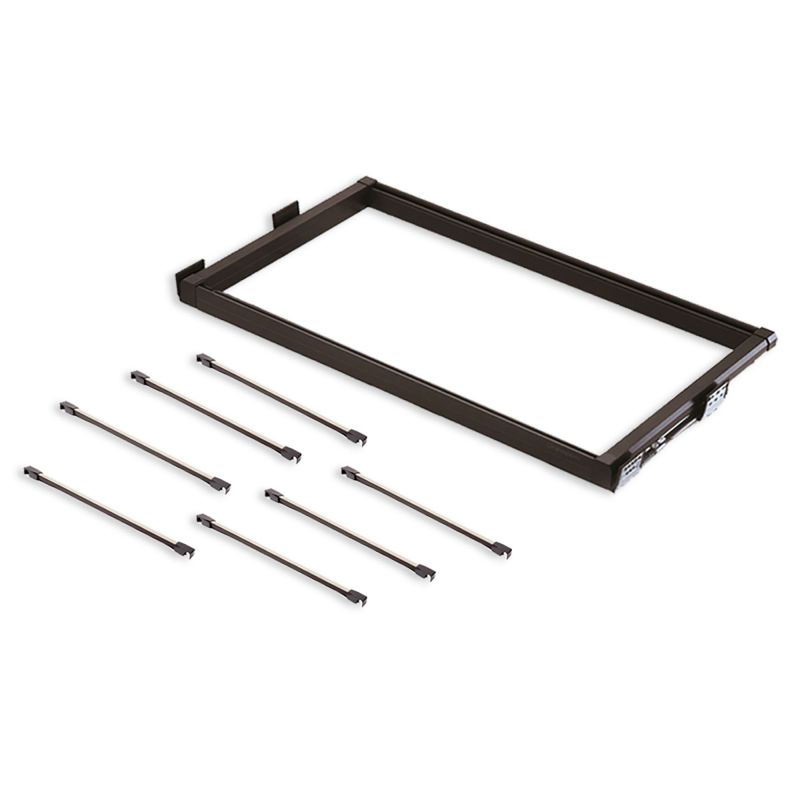 Porte-pantalons extractible 7 tringles pour caisson de 800 mm, Moka