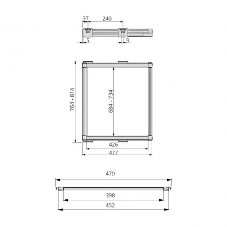 Porte-pantalons extractible 7 tringles pour caisson de 800 mm, Moka Porte-pantalons extractible 7 tringles pour caisson de 800 mm, Moka
