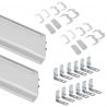 Kit de 2 profils centraux Gola pour meubles de cuisine, longueur 2,35mm avec accessoires, Anodisé mat Kit de 2 profils centraux Gola pour meubles de cuisine, longueur 2,35mm avec accessoires, Anodisé mat