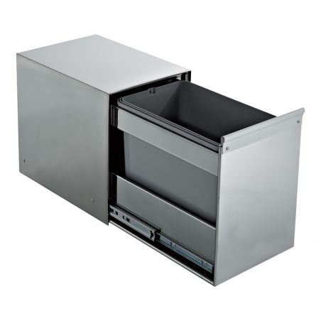 Poubelle coulissante inox 18L 1 bac Poubelle coulissante inox 18L 1 bac