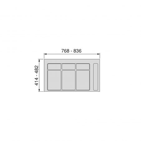 Base Recycle pour poubelles de tiroir, 3 emplacements, Gris anthracite, Base Recycle pour poubelles de tiroir, 3 emplacements, Gris anthracite,