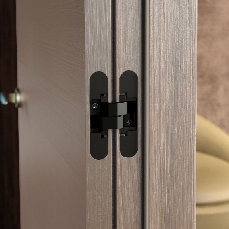 Lot de 2 charnières à boîtier pour portillon, charge 40kg, ouverture à 180 degrés, Noir