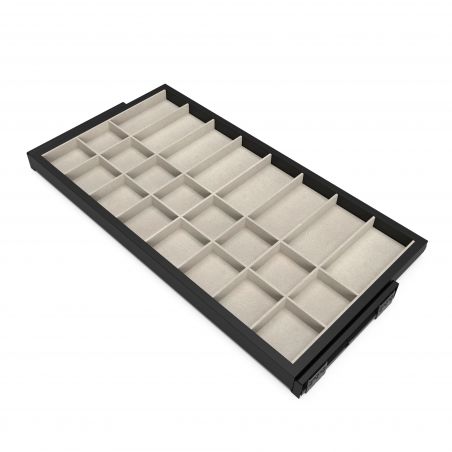 Kit de tiroir d'organisation avec amortisseur pour caisson de 900 mm, Noir Kit de tiroir d'organisation avec amortisseur pour caisson de 900 mm, Noir