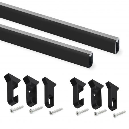 Kit tube de penderie Silk, 1,15 m, Noir Kit tube de penderie Silk, 1,15 m, Noir