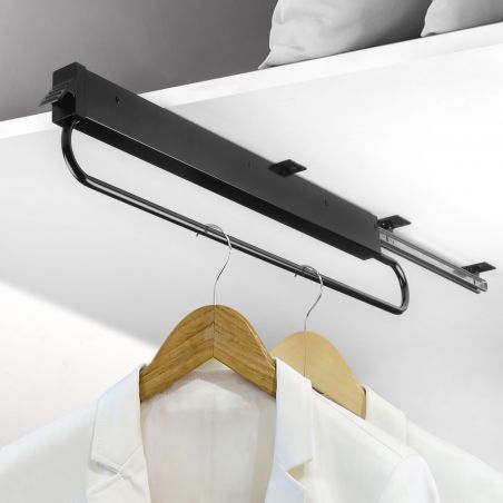 Porte-vêtements extractible Self pour armoire grande profondeur, 800 mm, Noir Porte-vêtements extractible Self pour armoire grande profondeur, 800 mm, Noir