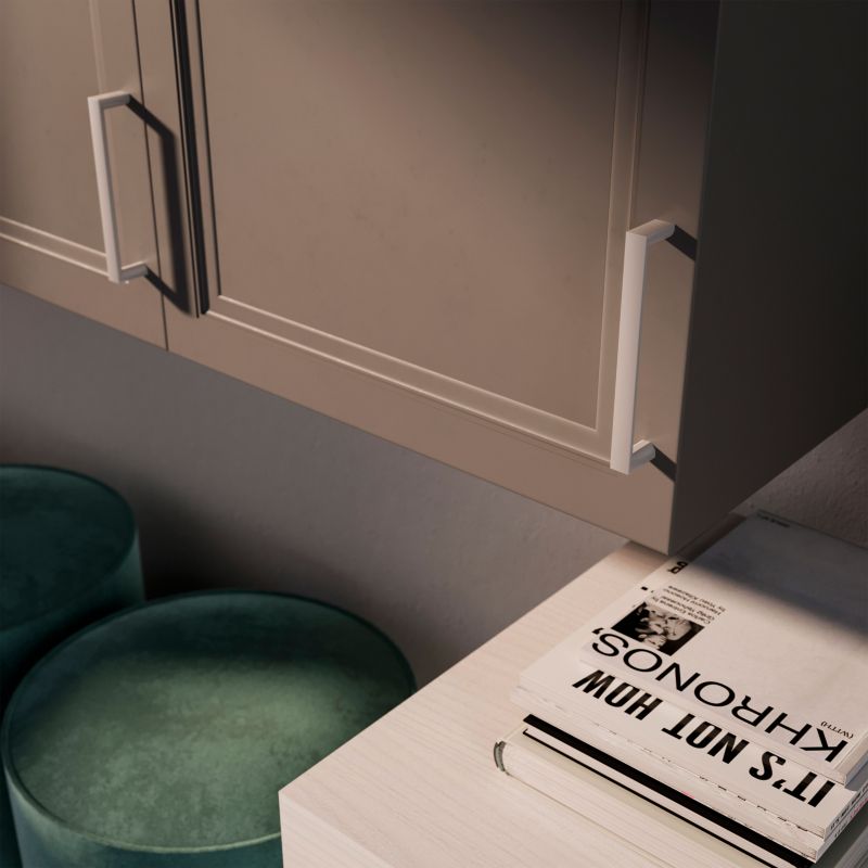 Lot de 25 Poignées Fuji, L 135 mm, entraxe 128 mm, Nickel satiné