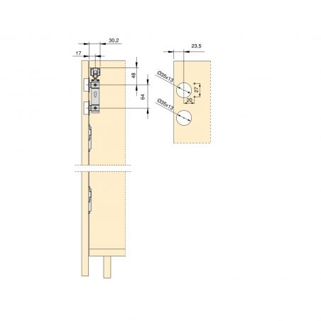 Kit de quincaillerie Twofold pour 2 portes pliantes coulissantes, Sans guide, Anodisé mat Kit de quincaillerie Twofold pour 2 portes pliantes coulissantes, Sans guide, Anodisé mat