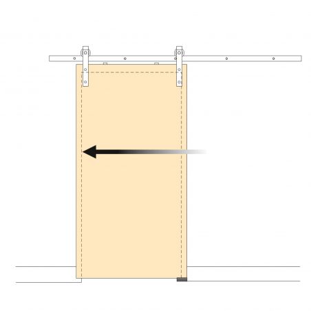 Kit de quincaillerie pour porte coulissante suspendue en bois sans fermeture souple, porte non incluse, Noir Kit de quincaillerie pour porte coulissante suspendue en bois sans fermeture souple, porte non incluse, Noir