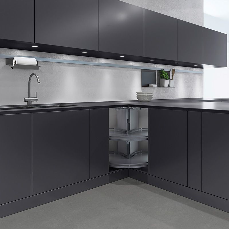 2 Plateaux 3/4 rond Arena Style Anthracite pour ferrure Revo 90 sur caisson de 900 mm