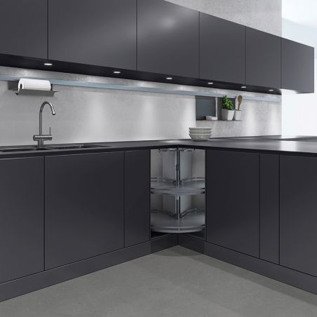 2 Plateaux 3/4 rond Arena Style Anthracite pour ferrure Revo 90 sur caisson de 900 mm 2 Plateaux 3/4 rond Arena Style Anthracite pour ferrure Revo 90 sur caisson de 900 mm