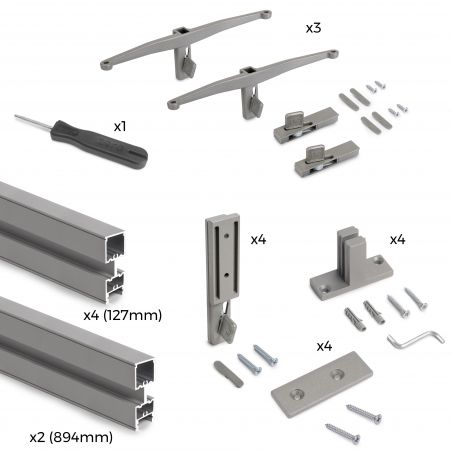Kit de structure modulaire Zéro avec matériel de fixation murale, Gris Kit de structure modulaire Zéro avec matériel de fixation murale, Gris