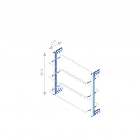 Kit de structure modulaire Zéro avec matériel de fixation murale, Gris Kit de structure modulaire Zéro avec matériel de fixation murale, Gris