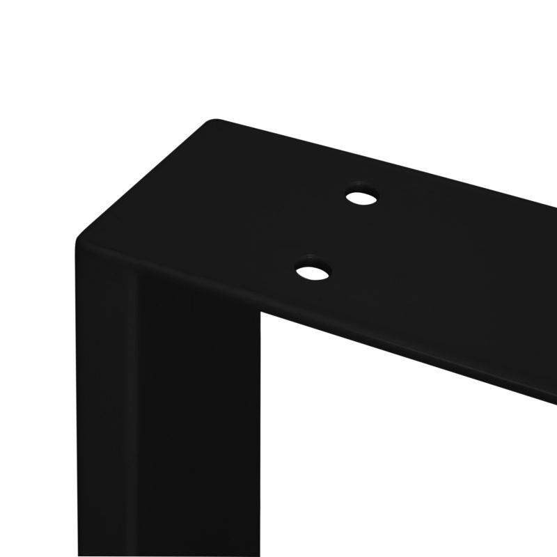 Lot de 2 pieds rectangulaires Square pour table, largeur 800 mm, Noir