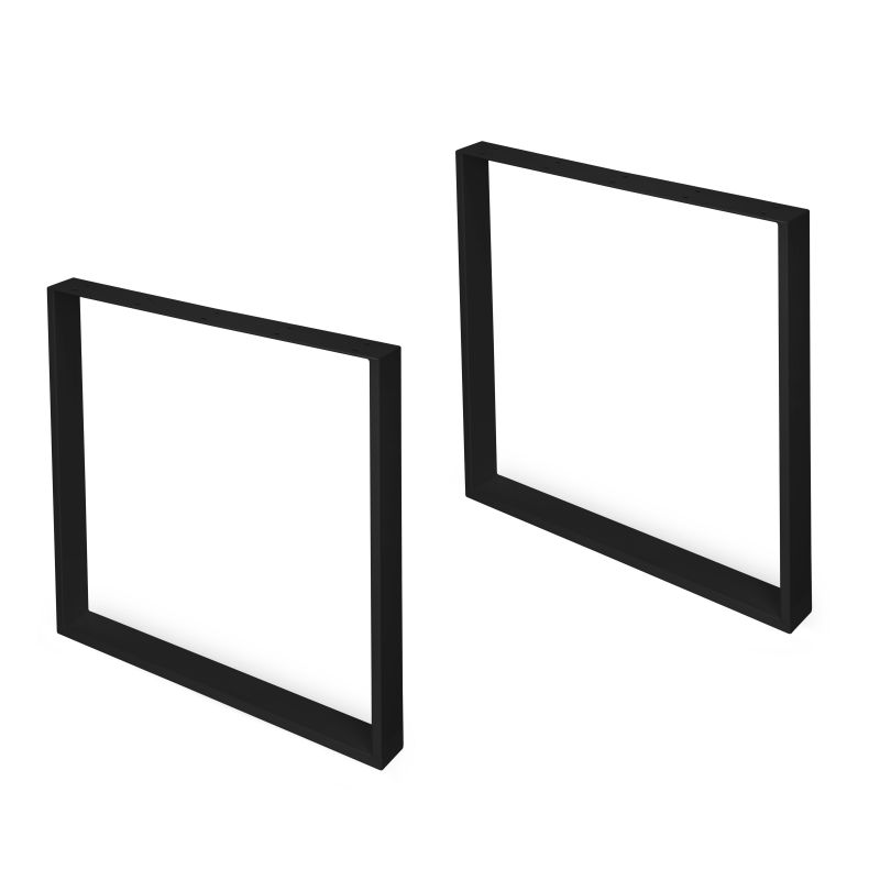Lot de 2 pieds rectangulaires Square pour table, largeur 800 mm, Noir