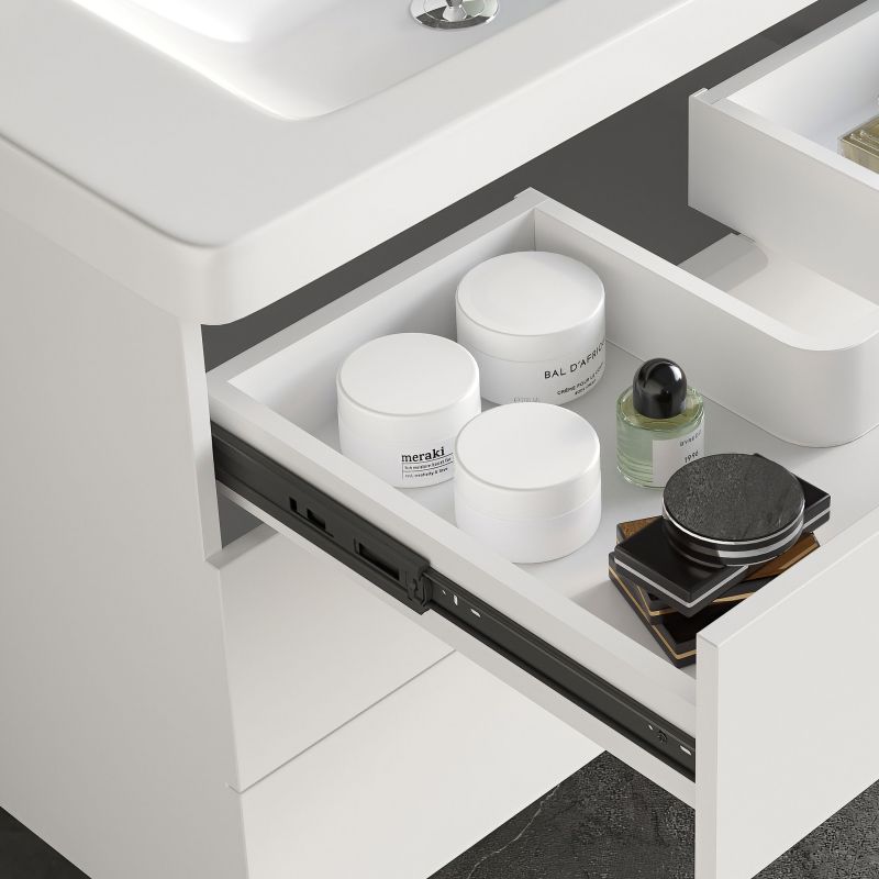 Lot de 5 Coulisses roulement à billes, hauteur 45mm, profondeur 500mm, sortie totale, fermeture souple, Noir