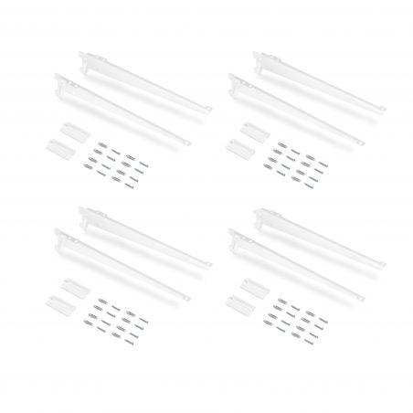 8 Plaques de fixation murale avec supports d'étagères Jagmet, longueur 380 mm, Blanc 8 Plaques de fixation murale avec supports d'étagères Jagmet, longueur 380 mm, Blanc