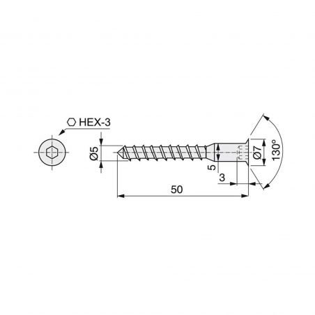 Lot de 500 vis autotaraudeuses, tête plate à six pans creux, diamètre 5mm, 50mm, Zingué Lot de 500 vis autotaraudeuses, tête plate à six pans creux, diamètre 5mm, 50mm, Zingué