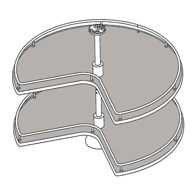 Tourniquet 3/4 rond Blanc pour caisson de 800 mm