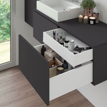 Tiroir Vertex 40 kg hauteur 93 mm, profondeur 500 mm avec panneaux inclus pour caisson de 600 mm, Blanc Tiroir Vertex 40 kg hauteur 93 mm, profondeur 500 mm avec panneaux inclus pour caisson de 600 mm, Blanc