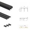 Kit pour Placard 2 portes coulissantes avec ouverture et fermeture amorties, panneaux épaisseur 16mm non inclus, Noir Kit pour Placard 2 portes coulissantes avec ouverture et fermeture amorties, panneaux épaisseur 16mm non inclus, Noir