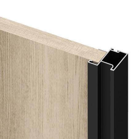 Kit pour Placard 2 portes coulissantes avec ouverture et fermeture amorties, panneaux épaisseur 16mm non inclus, Noir Kit pour Placard 2 portes coulissantes avec ouverture et fermeture amorties, panneaux épaisseur 16mm non inclus, Noir