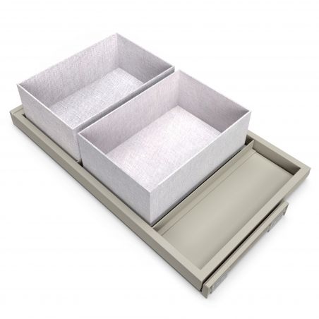 Kit plateau sur coulisses avec 2 paniers de rangement pour caisson de 800mm, Gris Kit plateau sur coulisses avec 2 paniers de rangement pour caisson de 800mm, Gris
