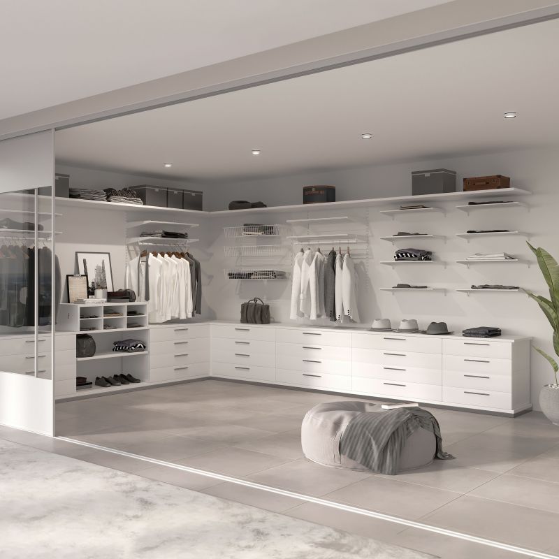 8 Plaques de fixation murale avec supports d'étagères Jagmet, longueur 230 mm, Blanc