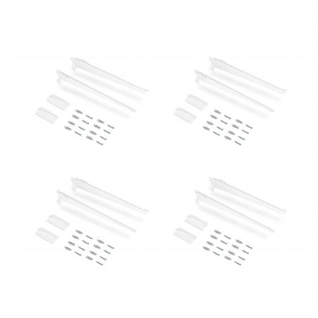 8 Plaques de fixation murale avec supports d'étagères Jagmet, longueur 230 mm, Blanc 8 Plaques de fixation murale avec supports d'étagères Jagmet, longueur 230 mm, Blanc