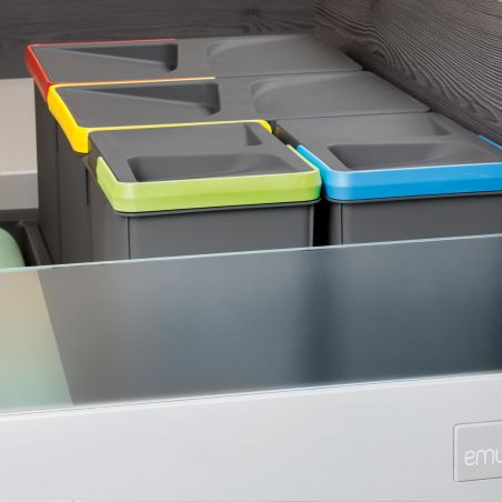 Kit Poubelle Recycle 29L, 3 bacs, Gris anthracite Kit Poubelle Recycle 29L, 3 bacs, Gris anthracite