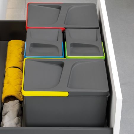 Kit Poubelle Recycle 29L, 3 bacs, Gris anthracite Kit Poubelle Recycle 29L, 3 bacs, Gris anthracite