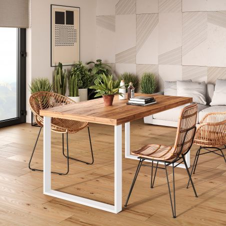 Lot de 2 pieds rectangulaires Square pour table, largeur 600 mm, Blanc Lot de 2 pieds rectangulaires Square pour table, largeur 600 mm, Blanc