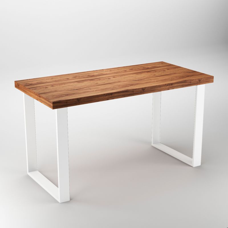 Lot de 2 pieds rectangulaires Square pour table, largeur 600 mm, Blanc