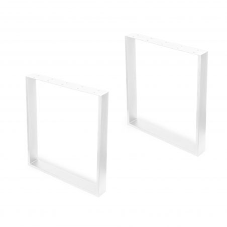 Lot de 2 pieds rectangulaires Square pour table, largeur 600 mm, Blanc Lot de 2 pieds rectangulaires Square pour table, largeur 600 mm, Blanc