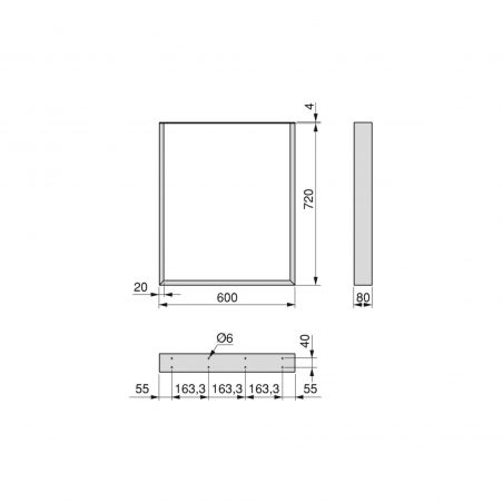 Lot de 2 pieds rectangulaires Square pour table, largeur 600 mm, Blanc Lot de 2 pieds rectangulaires Square pour table, largeur 600 mm, Blanc