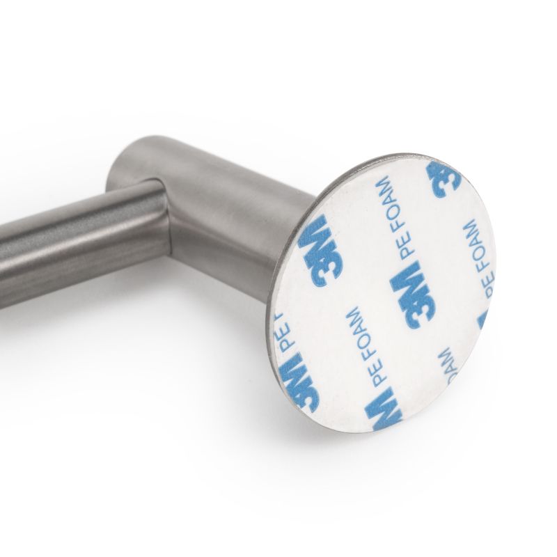 Barre de crédence adhésive Supra avec 5 crochets, Acier inoxydable