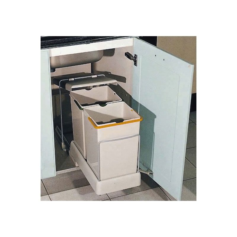 Poubelle coulissante 28L 2 bacs